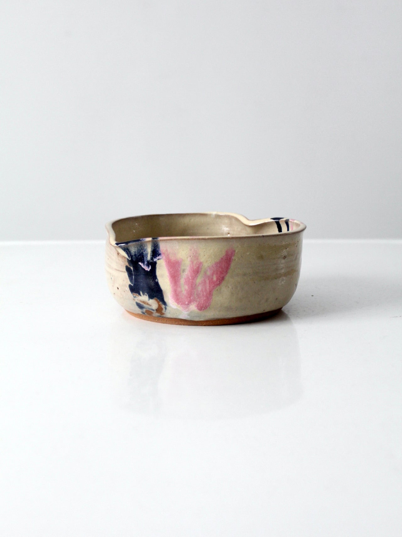 vintage heart shaped studio pottery bowl