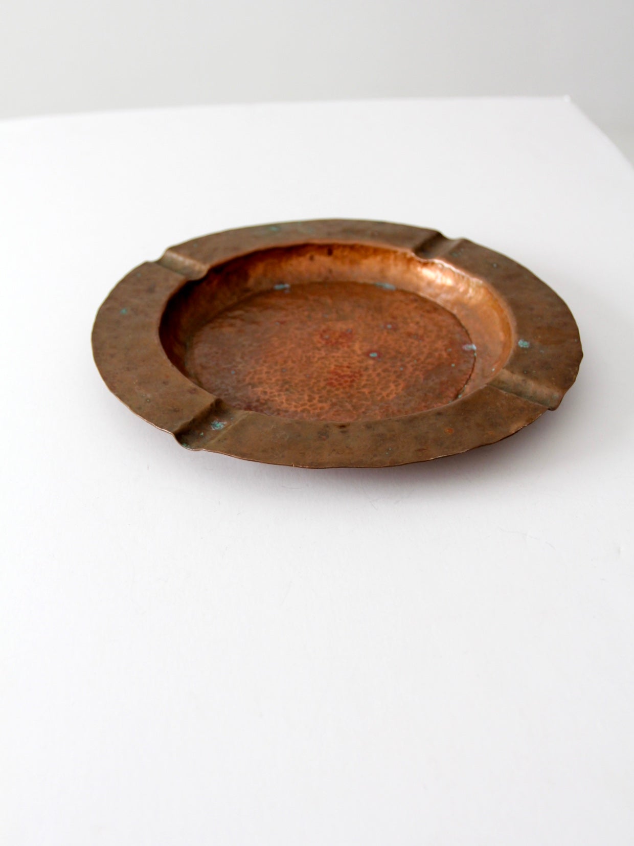 vintage hammered copper ashtray