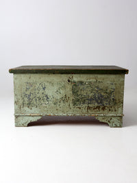 antique flat top wooden trunk