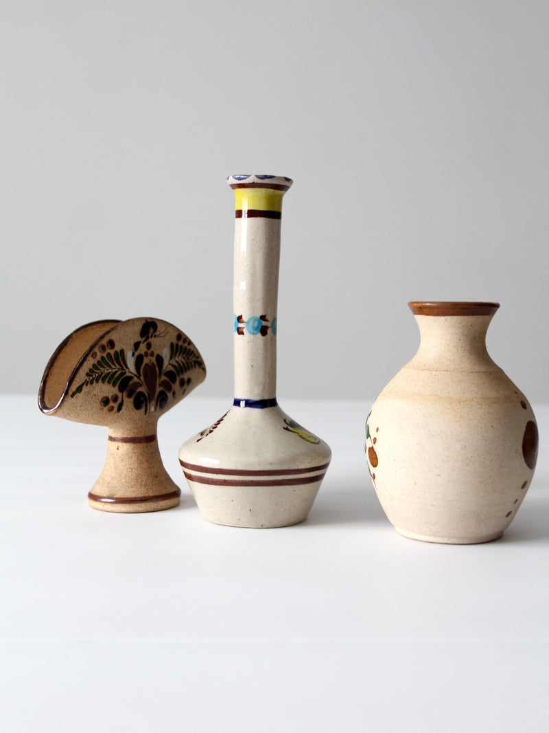 vintage Tonala pottery set of 3
