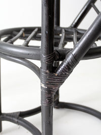 mid-century black rattan dining set