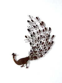 mid-century peacock wall decor