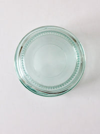 vintage blue glass ribbed bowl