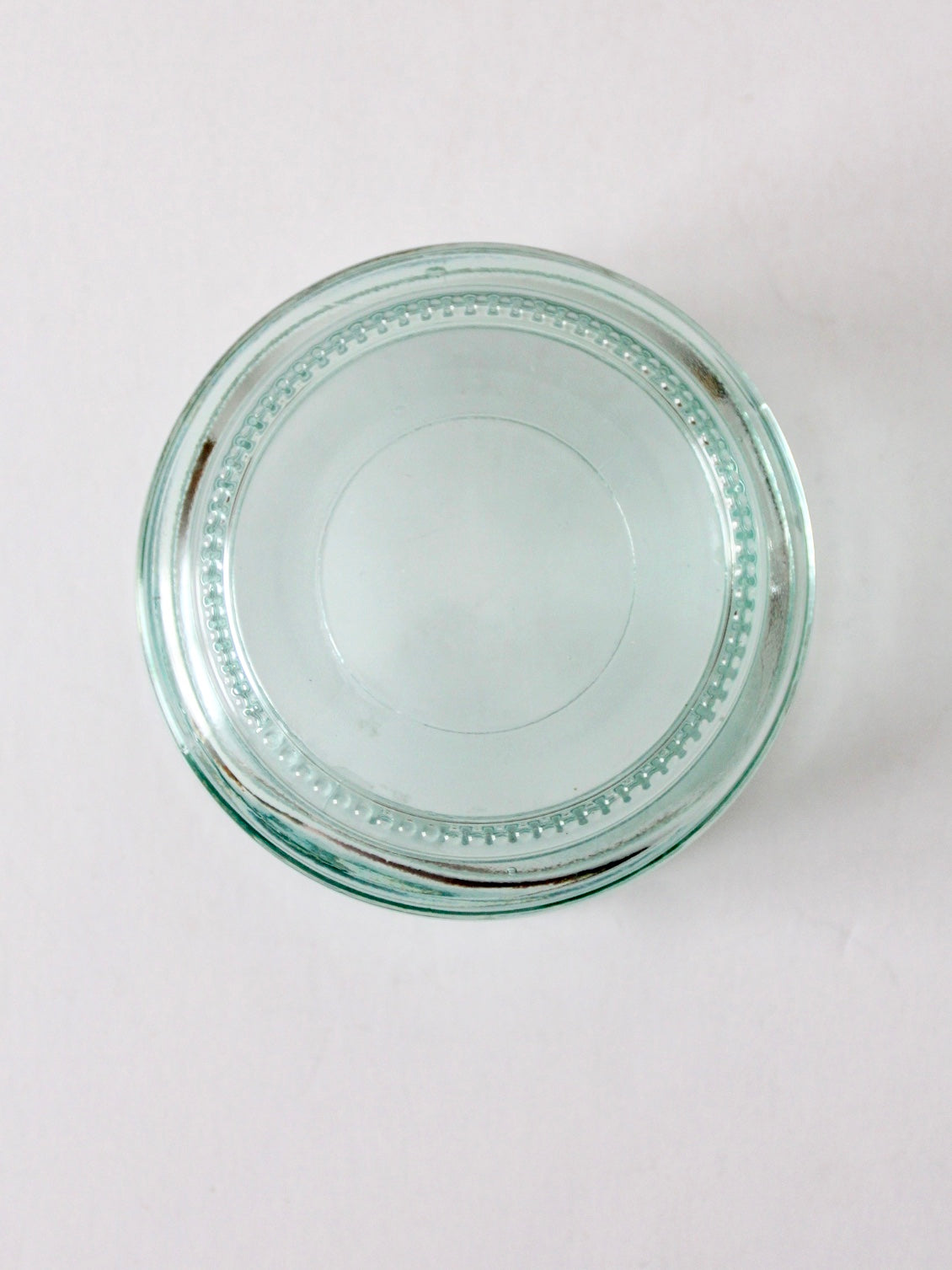 vintage blue glass ribbed bowl