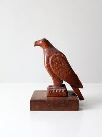 vintage hand carved wood eagle statue
