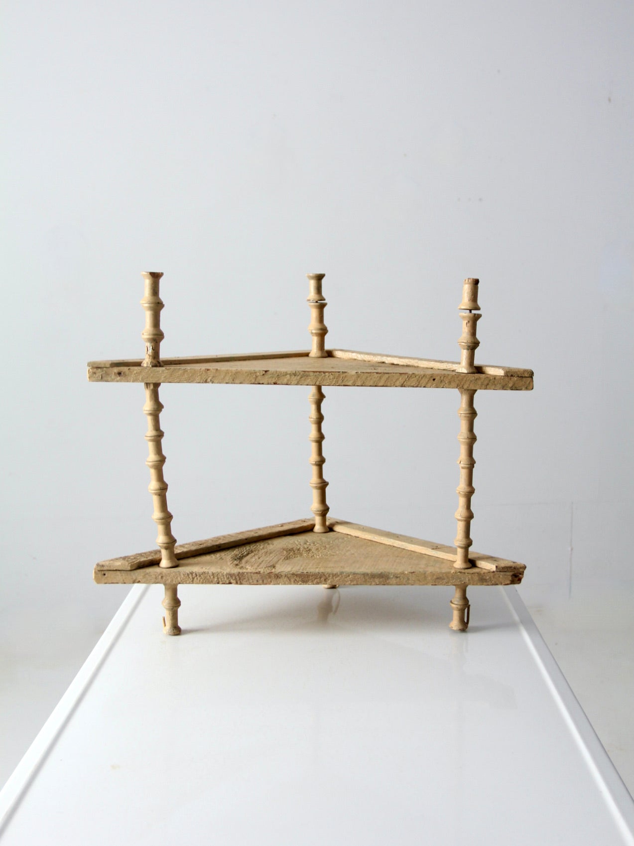 Victorian spool shelf stand