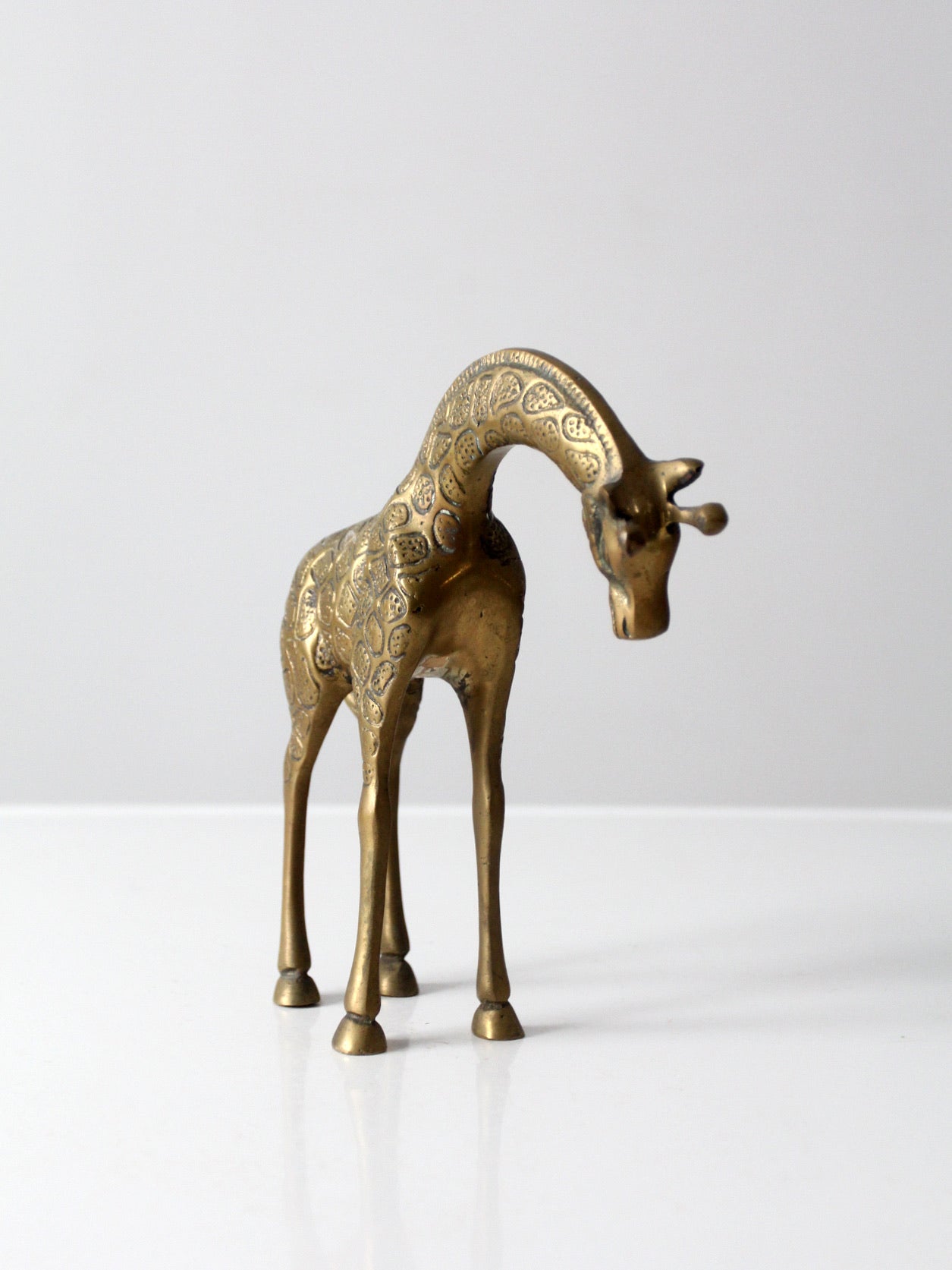mid-century brass giraffe