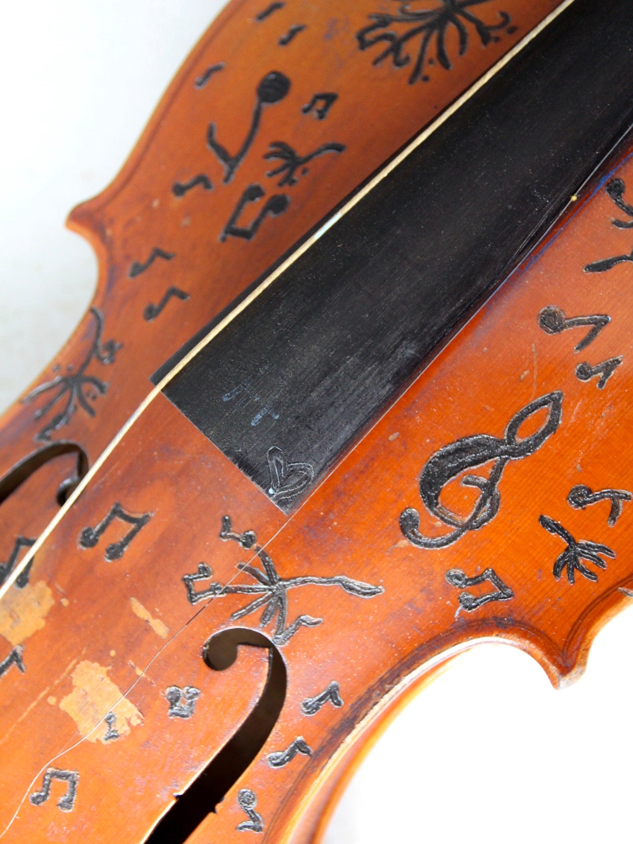 vintage boho art violin