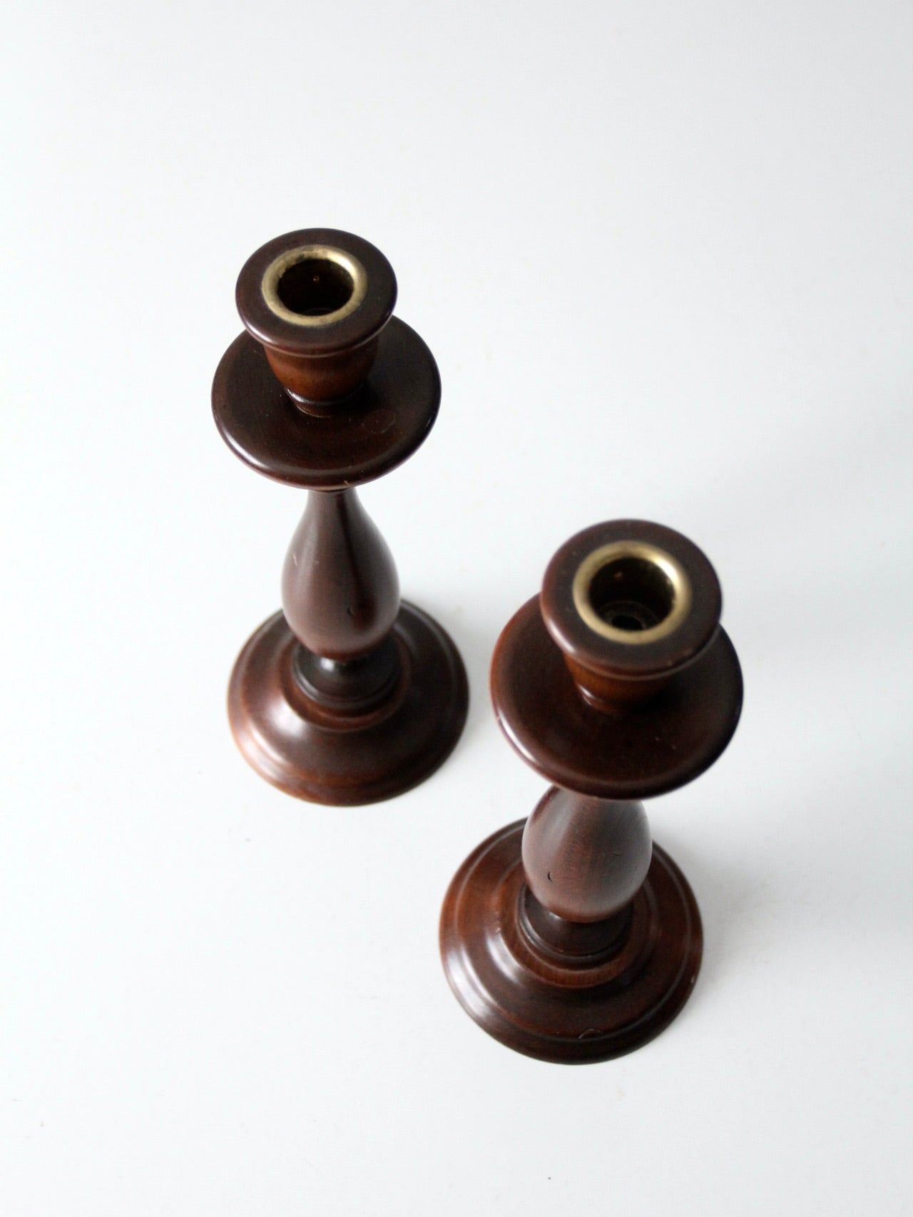 vintage wooden candlestick holders