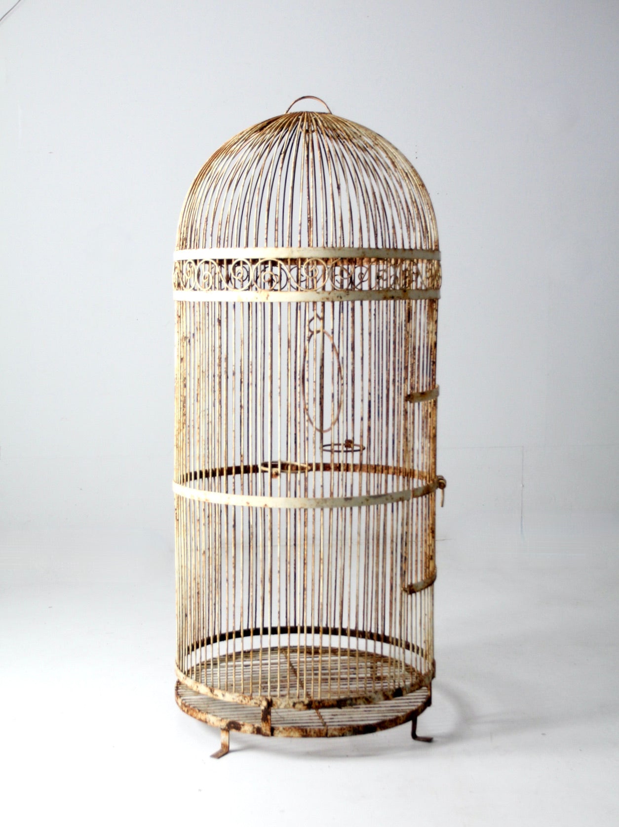 antique large iron bird cage