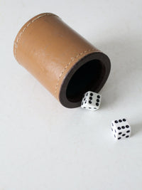 vintage leather dice cup set