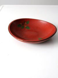 vintage painted wooden bowl
