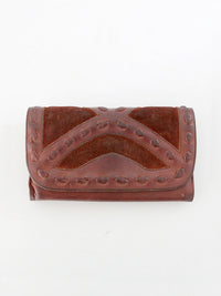 vintage 70s leather wallet clutch