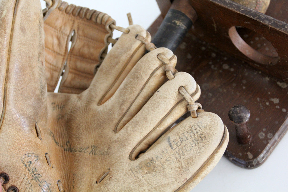 1940s kids baseball rack with cragstan glove