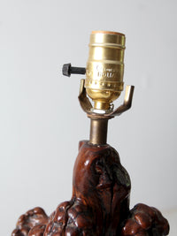 mid-century burl wood lamp
