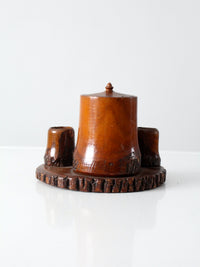 vintage 1930s pipe tobacco humidor and match holder
