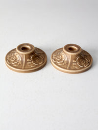 antique Rookwood Pottery candlestick holders pair