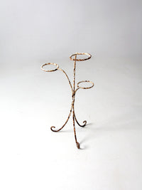 antique white iron plant stand