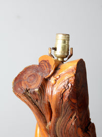 mid-century sculptural wood table lamp