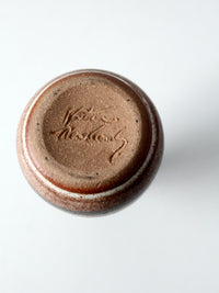 vintage studio pottery bottleneck vase