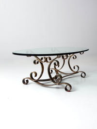 mid-century scroll coffee table