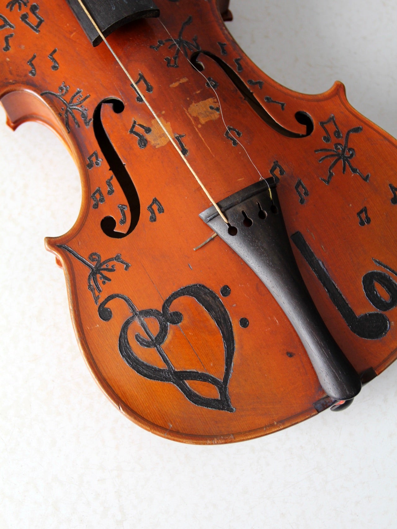vintage boho art violin