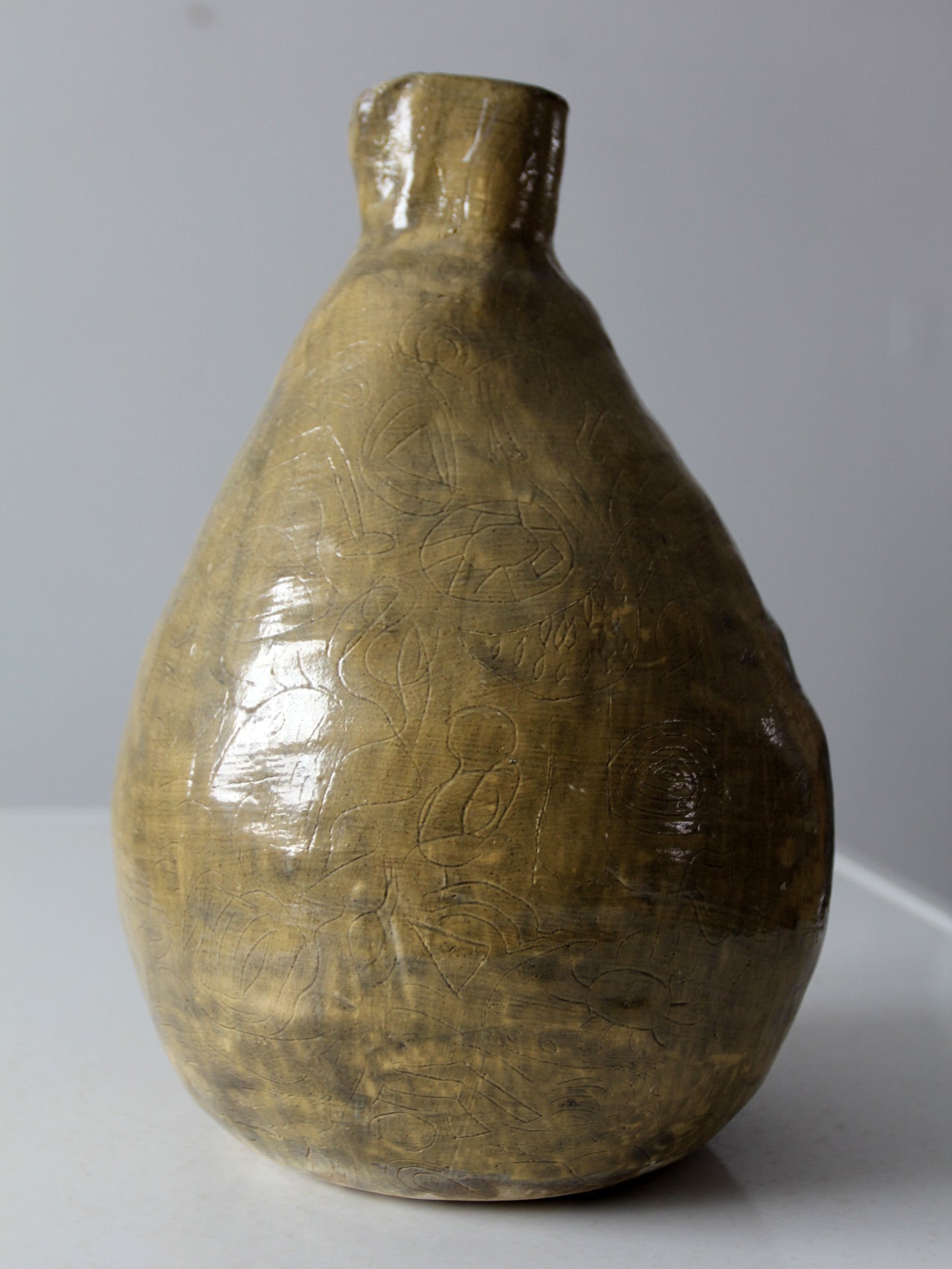 vintage free form studio pottery vase