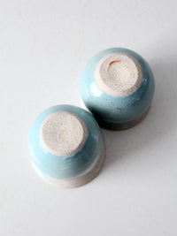 vintage studio pottery cachepots pair