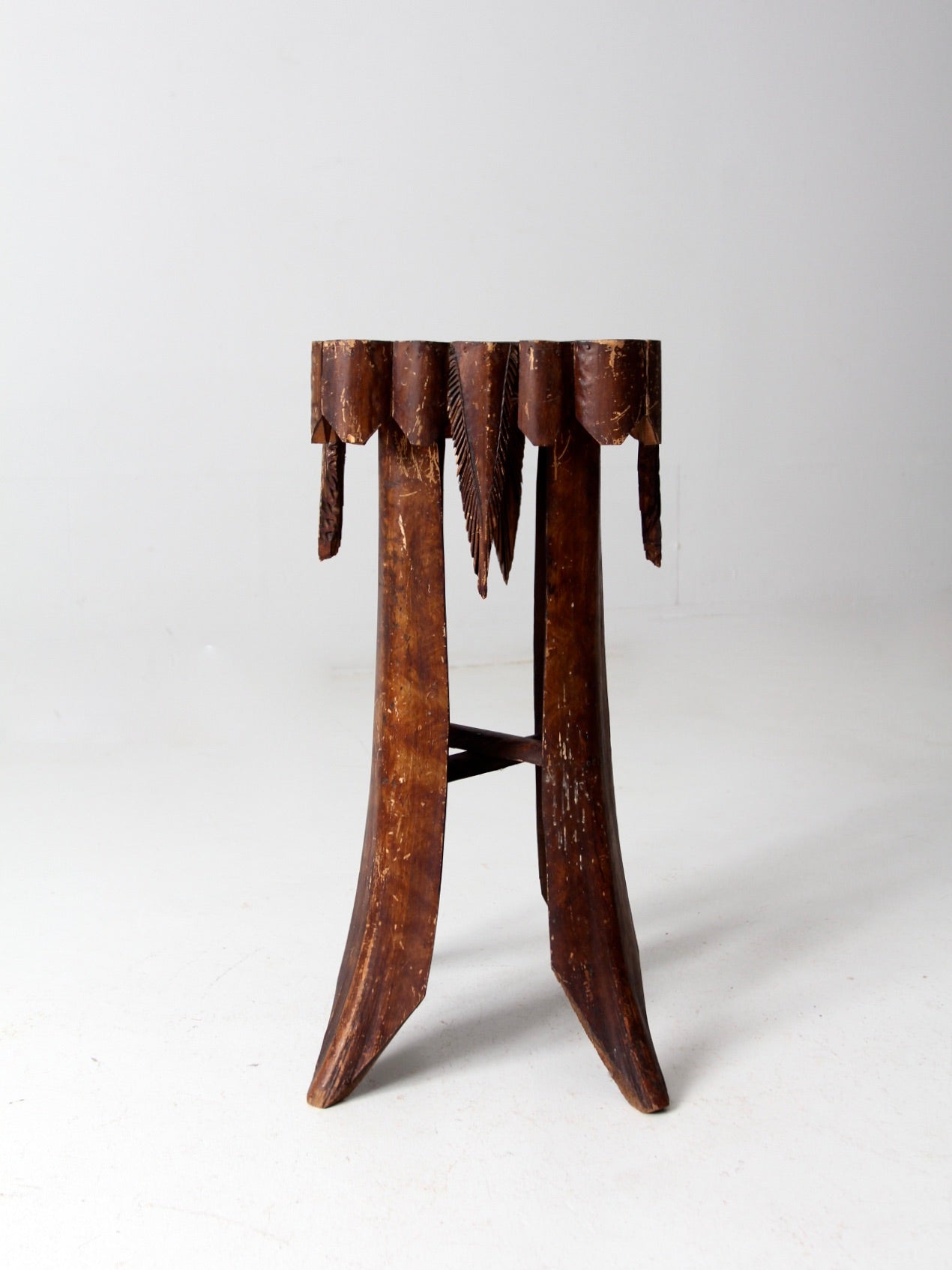 antique folk art palm frond table