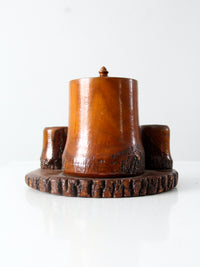 vintage 1930s pipe tobacco humidor and match holder