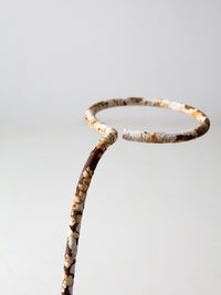 antique white iron plant stand