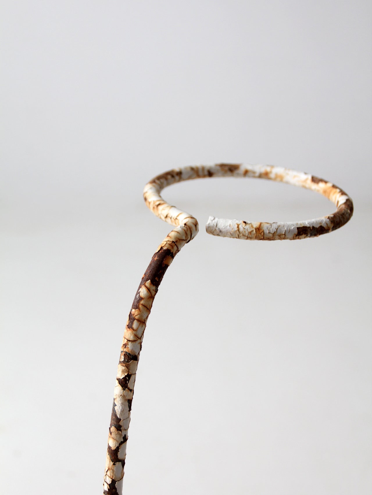 antique white iron plant stand