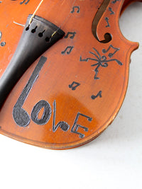 vintage boho art violin
