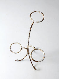 antique white iron plant stand