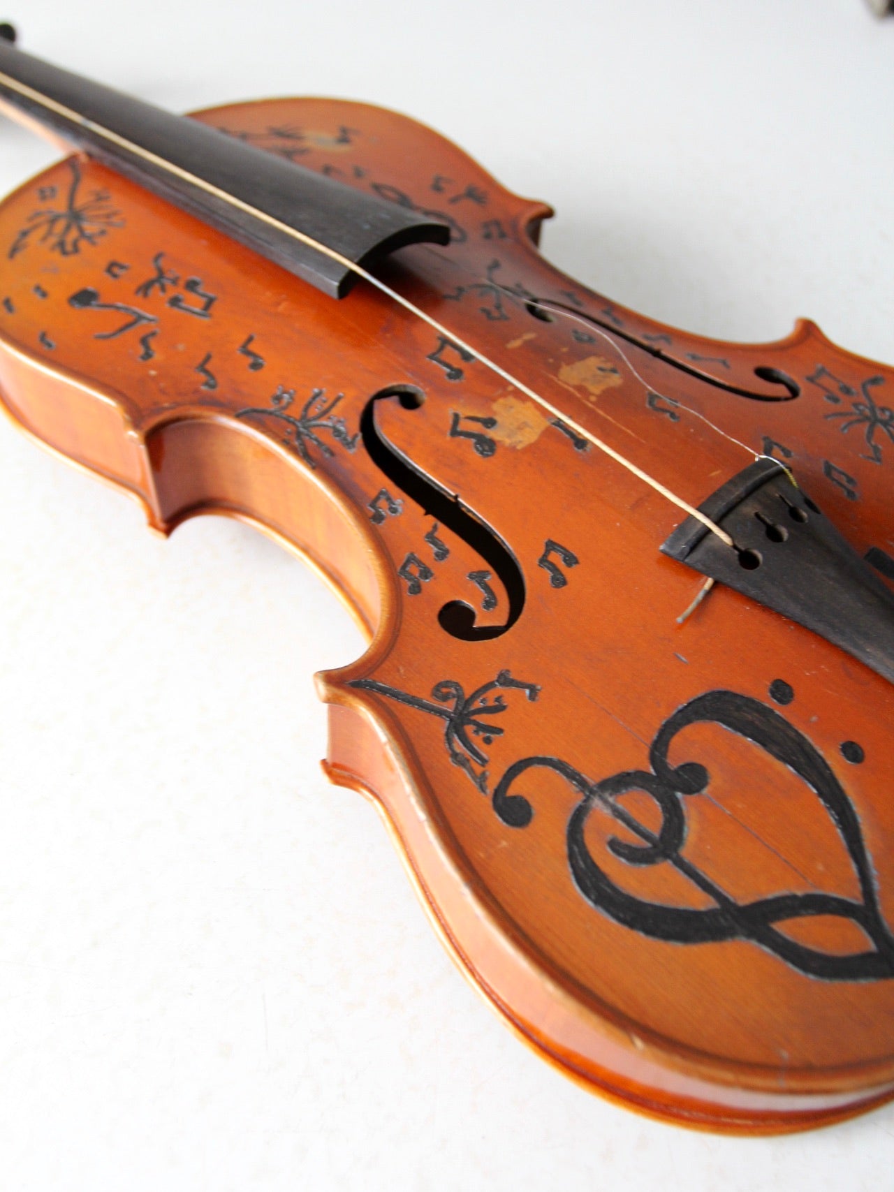 vintage boho art violin