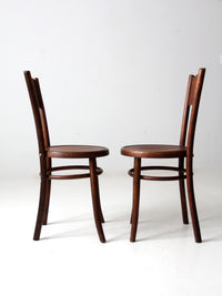 antique Fischel bentwood chairs pair