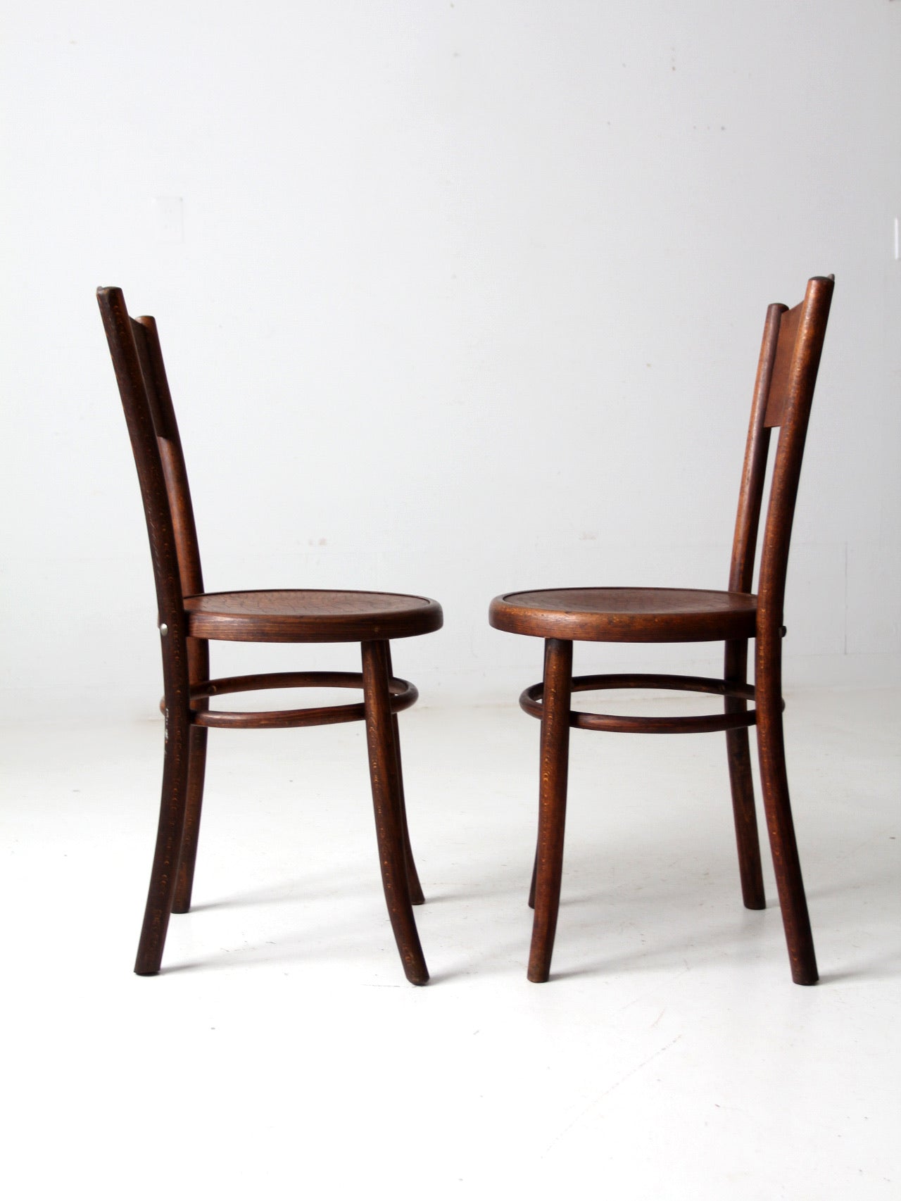 antique Fischel bentwood chairs pair