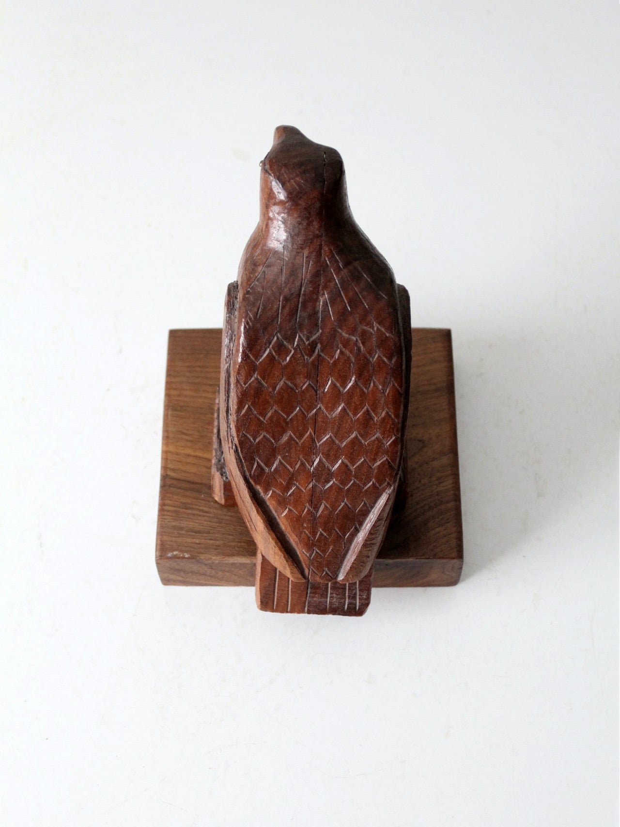 vintage hand carved wood eagle statue