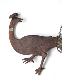 mid-century peacock wall decor