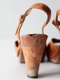 vintage 70s leather heels