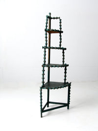 antique folk art spool corner shelf