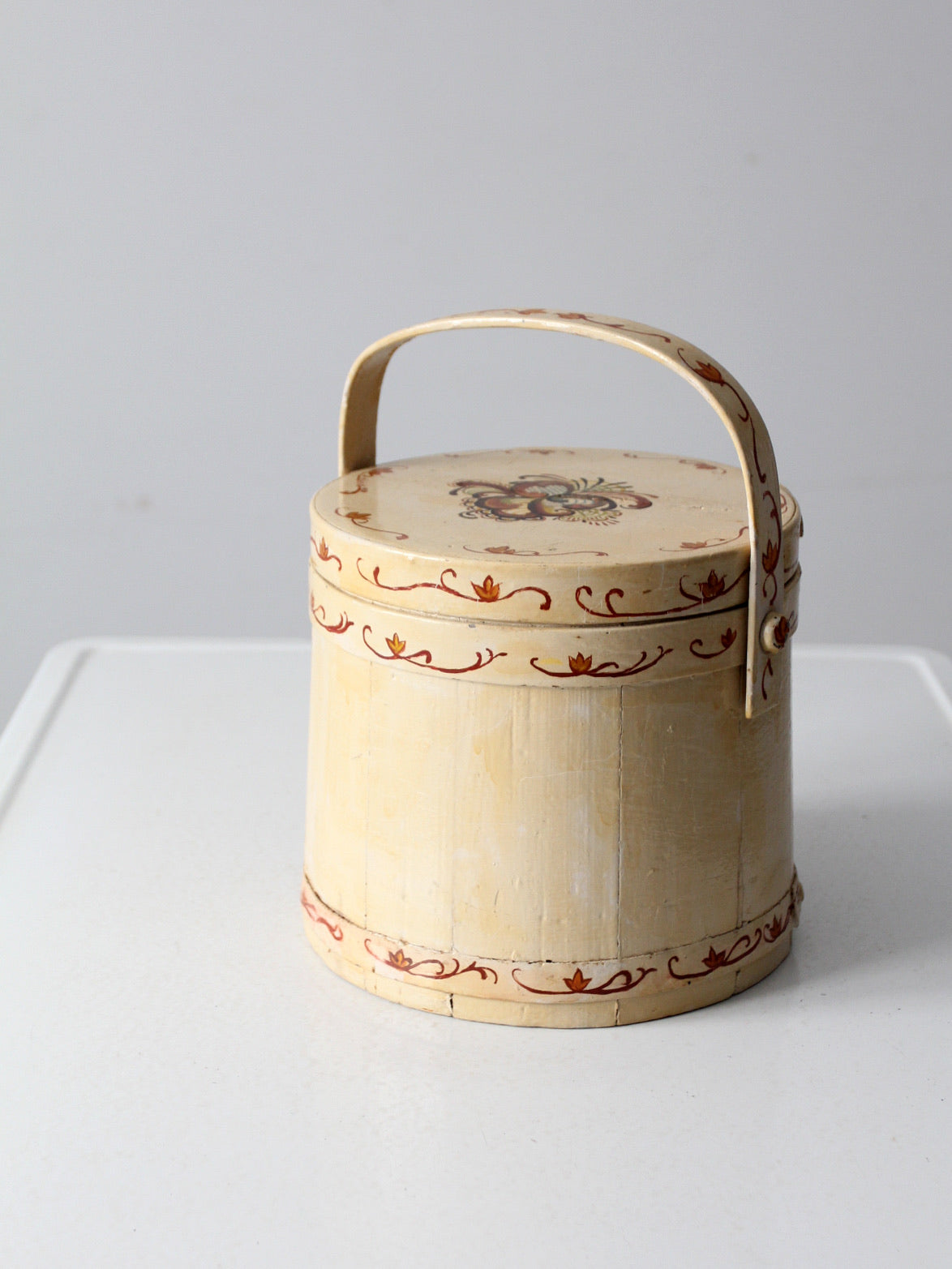 vintage painted sugar bucket
