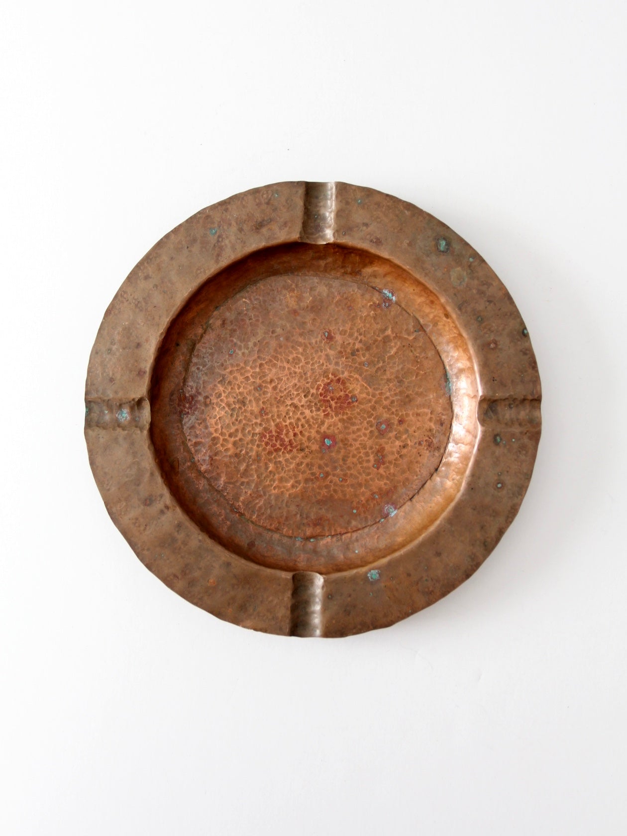 vintage hammered copper ashtray