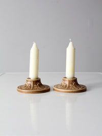 antique Rookwood Pottery candlestick holders pair