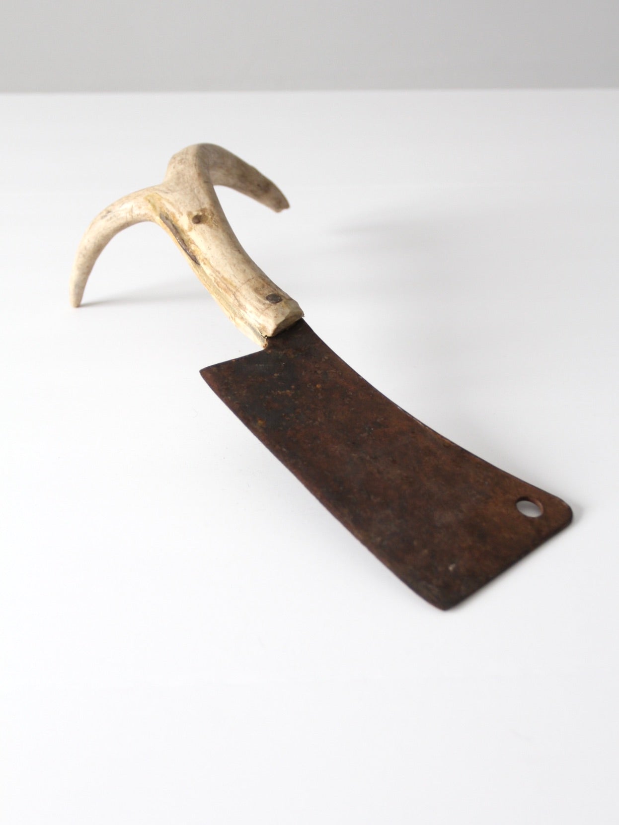 vintage cleaver with antler handle