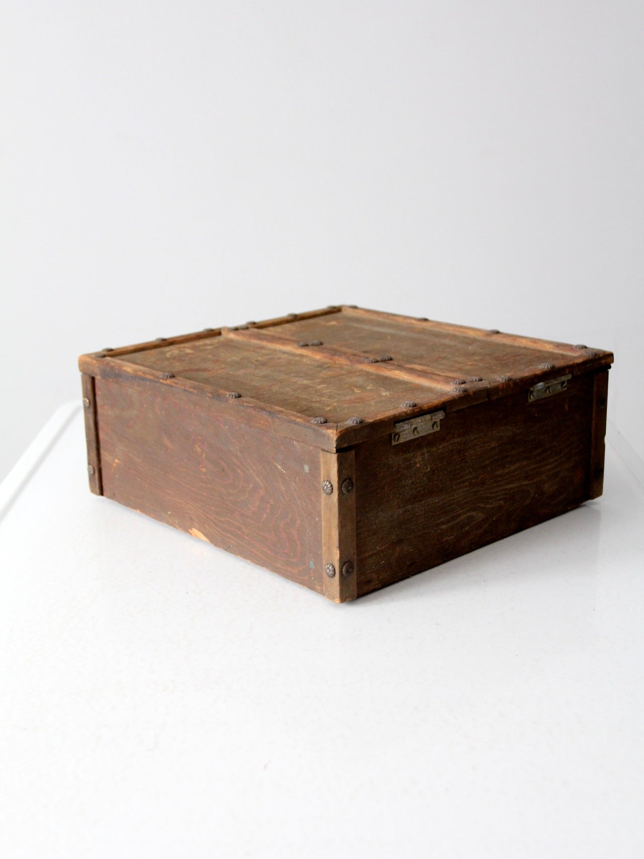 vintage wooden double lid box