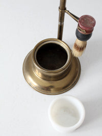 antique brass shaving mirror set