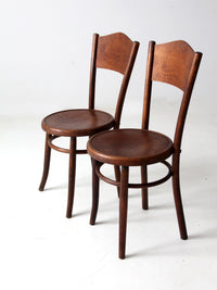 antique Fischel bentwood chairs pair