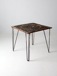 mid-century hairpin leg iron table