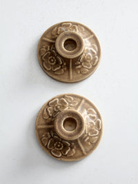 antique Rookwood Pottery candlestick holders pair